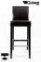 Edler Holzbarhocker braun Holzgestell schwarz Barhocker Holz mit verstellbaren Bodengleitern und Rckenlehne "Michael"