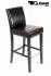Edler Holzbarhocker braun Holzgestell schwarz Barhocker Holz mit verstellbaren Bodengleitern und Rckenlehne "Michael"