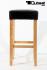 Edler Holzbarhocker schwarz Barhocker Holz Holzgestell Natur "Ben"