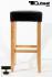 Edler Holzbarhocker schwarz Barhocker Holz Holzgestell Natur mit verstellbaren Bodengleitern "Ben"