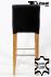 Edler Holzbarhocker schwarz Holzgestell B-WARE Natur Barhocker Holz mit Lehne ECHT LEDER "Chris"