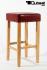 Edler Holzbarhocker weinrot Barhocker Holz Holzgestell Natur "Ben"