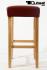 Edler Holzbarhocker weinrot Barhocker Holz Holzgestell Natur ECHT LEDER "Ben"