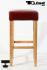 Edler Holzbarhocker weinrot Barhocker Holz Holzgestell Natur mit verstellbaren Bodengleitern  "Ben"