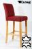 Edler Holzbarhocker weinrot Holzgestell Barhocker Holz Natur mit Lehne ECHT LEDER "Michael"