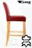 Edler Holzbarhocker weinrot Holzgestell Barhocker Holz Natur mit Lehne ECHT LEDER "Michael"