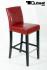 Edler Holzbarhocker weinrot Holzgestell Barhocker Holz Schwarz mit Lehne "Michael"