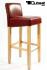 Edler Holzbarhocker weinrot Holzgestell Natur mit Lehne verstellbare Bodengleiter "Chris"