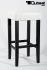 Edler Holzbarhocker wei Holzgestell Barhocker Holz Schwarz Bodengleiter verstellbar "Ben"