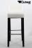 Edler Holzbarhocker wei Holzgestell B-WARE Barhocker Holz Schwarz mit Lehne "Chris"