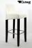 Edler Holzbarhocker wei Holzgestell B-WARE Barhocker Holz Schwarz mit Lehne "Chris"