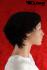 Fashionable, short long wig in black