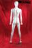 Female mannequin in white shining with modern shaped face