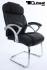 Freischwinger Kunstleder schwarz gepolstert, chrome -"New York"