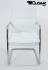 Freischwinger Kunstleder wei gepolstert, chrome -"Seattle"