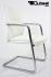 Freischwinger Kunstleder wei gepolstert, chrome -"Seattle"