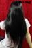 Glatte, schwarze Percke mit Pony
