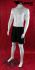Headless male mannequin, white shining