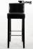 Holzbarhocker schwarz Holzgestell B-WARE Barhocker Holz Schwarz mit Lehne "Chris"