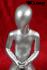 Kinder-Schaufensterpuppe, silber, sitzend