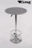London Bistro Table silver, Round Glass Board, PVC-coated, height-adjustable Footrest-