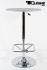London Bistro Table silver, Round Glass Board, PVC-coated, height-adjustable Footrest-