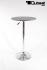 London Bistro Table silver, Round Glass Board, PVC-coated, height-adjustable-