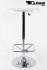 London Bistro-Table White, Round Glass Board, PVC-coated, height-adjustable Footrest-