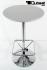 London Bistro-Table White, Round Glass Board, PVC-coated, height-adjustable Footrest-