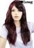 Long wig with black hair and pink highlights