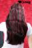 Long wig with black hair and pink highlights