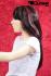 Long wig with black hair and pink highlights