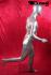 Mnnliche Schaufensterfigur Schaufensterpuppe in silber Jogger Sportler gesichtslos ohne Gesicht Mannequin