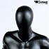 Mnnliche Schaufensterpuppe, Sportlich, faceless, schwarz matt