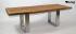 Massivholztisch Couchtisch Beistelltisch 132 cm Echtholz Baumkante gelt Made in Germany Unikat