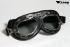 Motorcycle Goggles Chrome, Classic Style - Tinted Glass Smoke