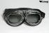 Motorcycle Goggles Chrome, Classic Style - Tinted Glass Smoke