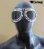 Motorcycle Goggles Chrome, Classic Style - Tinted Glass Smoke