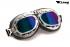 Motorcycle Goggles Classic, Black, Rainbow-Tinted Lenses