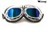 Motorcycle Goggles Classic, Black, Rainbow-Tinted Lenses