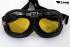 Motorcycle Goggles Classic, Black, Yellow Tinted Lenses