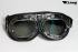 Motorcycle Goggles Classic, Chrome - Tinted Lenses Rainbow