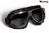Motorradbrille Classic, schwarz mit Smoke-getnten Glsern
