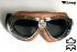 Motorradbrille Fliegerbrille Brille Biker ECHT LEDER braun mit getnten Glsern