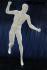 Schaufensterpuppe Schaufensterfigur mnnlich wei glnzend springend lachend Sportler