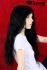Schwarze, lange Indian Remy Hair Per�cke, handgekn�pft