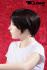 Short hair wig, violet/brown