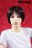 Short hair wig, violet/brown