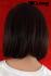 Shoulder length brown wig with fashionable middle parting