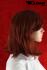 Shoulder length wig in fiery red